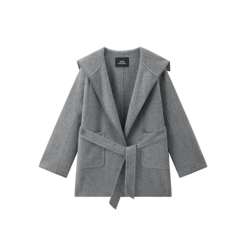 Peacebird Women *US Final Sale* Women's Belted Robe-Style Double-Face Wool Coat