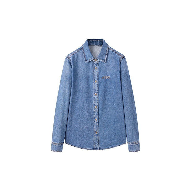 Women's Washed Denim Shirt