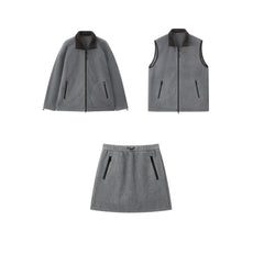Women's Casual Color-Block Fleece Sweatshirt 3-Piece Set