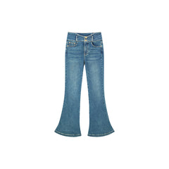 Women's Dark Blue High Waist Flare Jeans