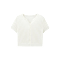 Women's Acetate Blend Knit Cardigan with Metallic Thread