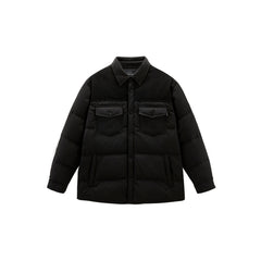 Men's Spliced Textured Puffer Jacket