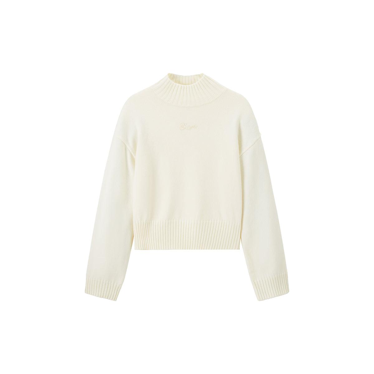 Women's Mock Neck Embroideried Pullover