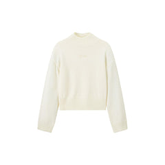 Women's Mock Neck Embroideried Pullover