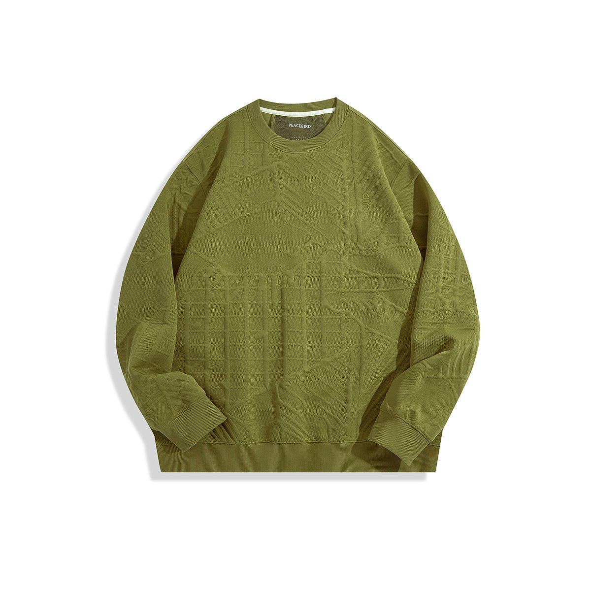 Men's Green Textured Sweatshirt
