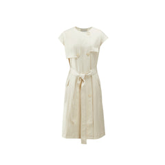 Women's Asymmetrical Sleeveless Dress with Belt