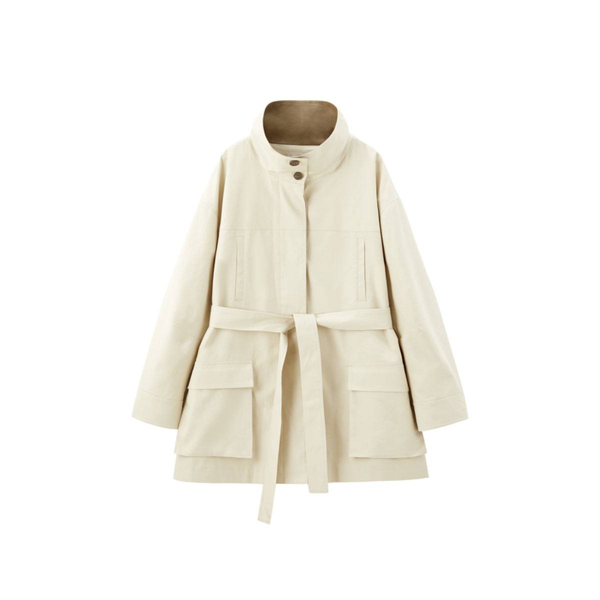 Women's Asymmetric Trench Jacket in Contrast Colors