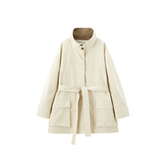 Women's Asymmetric Trench Jacket in Contrast Colors