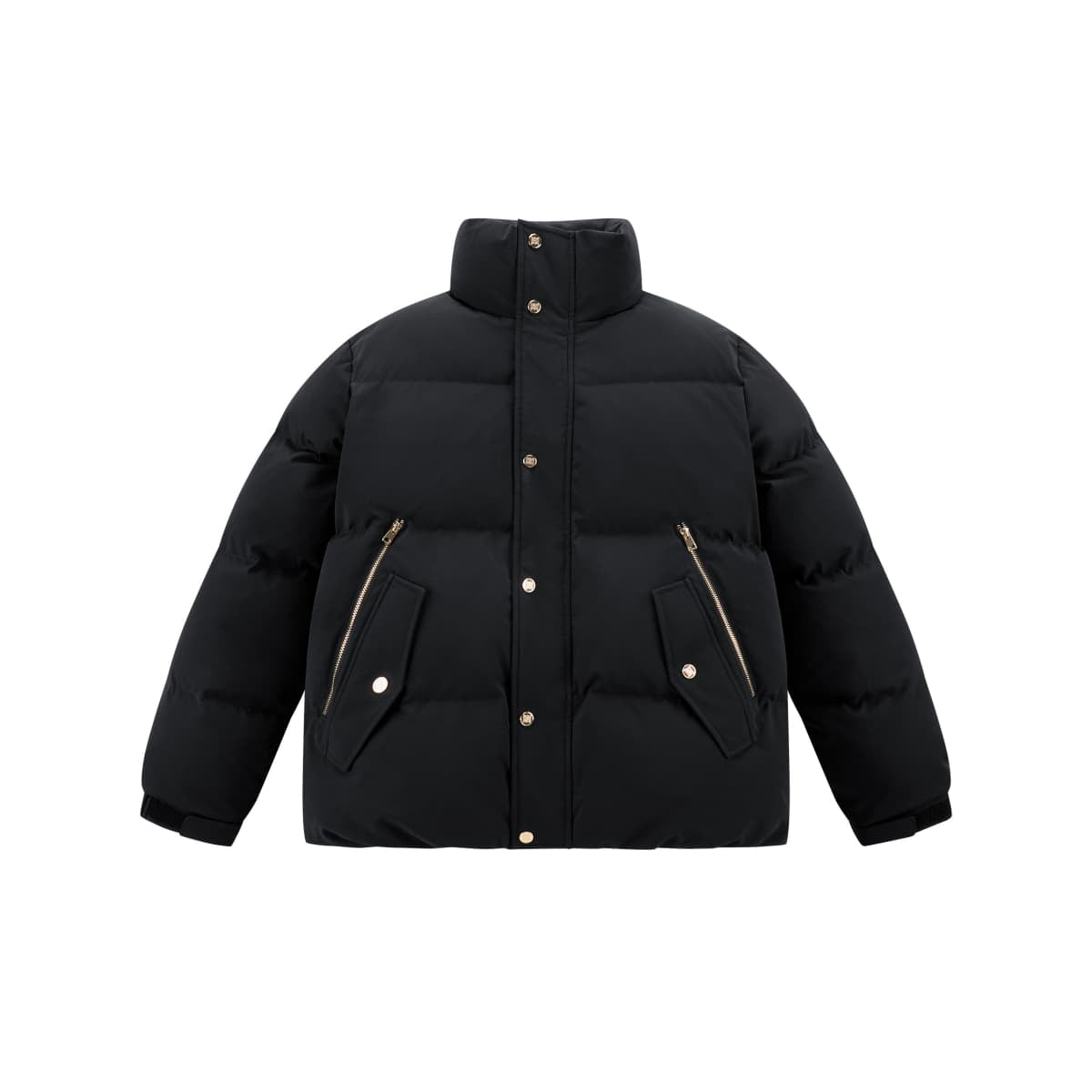 Men's Short Black-Gold Puffer Jacket