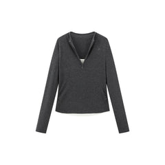 Women's Short Layered-Look Embroidered Sweater