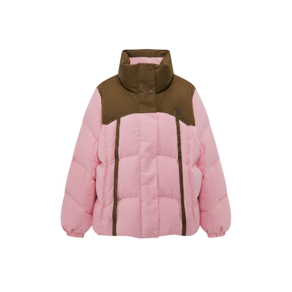 Women's Contrast Color Spliced Puffer Jacket