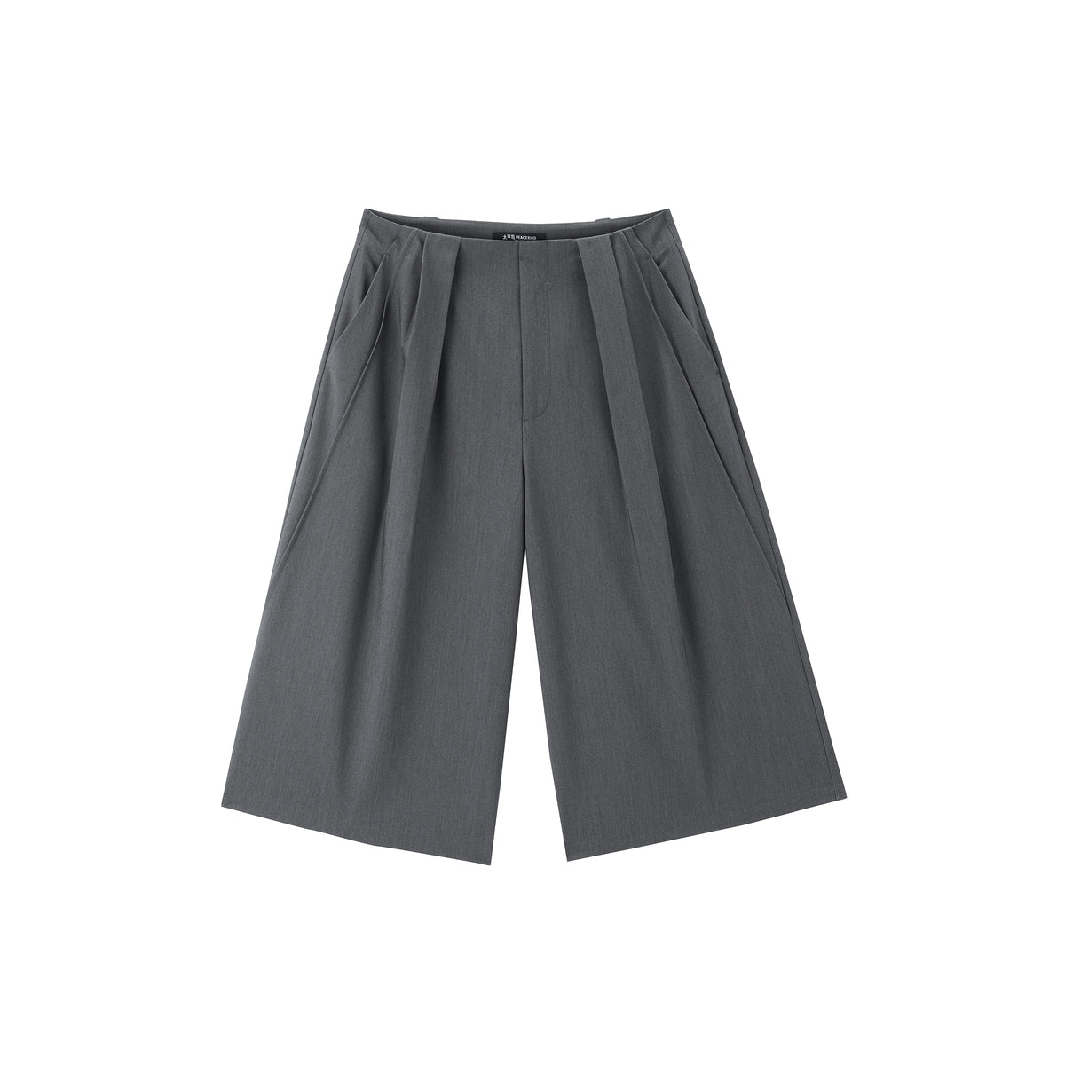 Women's Pleated Wide-Leg Tailored Bermuda Shorts