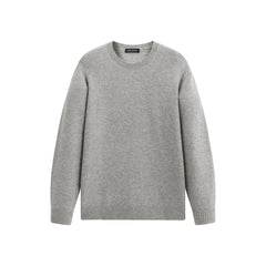 Men's Grey Brushed Sweater with Embroidery