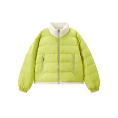 Women's Short Contrast Stand-Collar Down Jacket