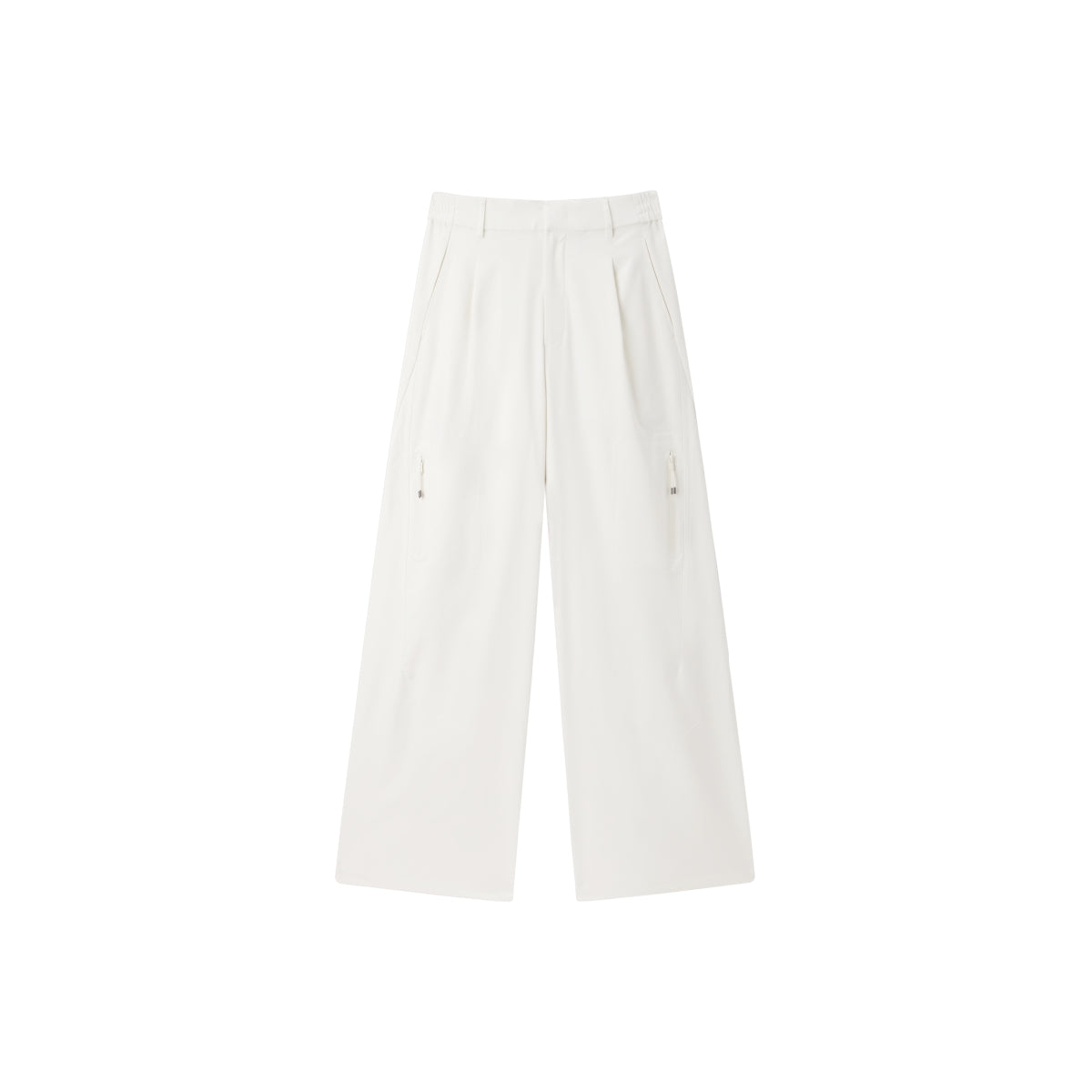 Women's White High Waist Wide Leg Pants