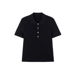 Women's Antibacterial Polo-Style Knit Top