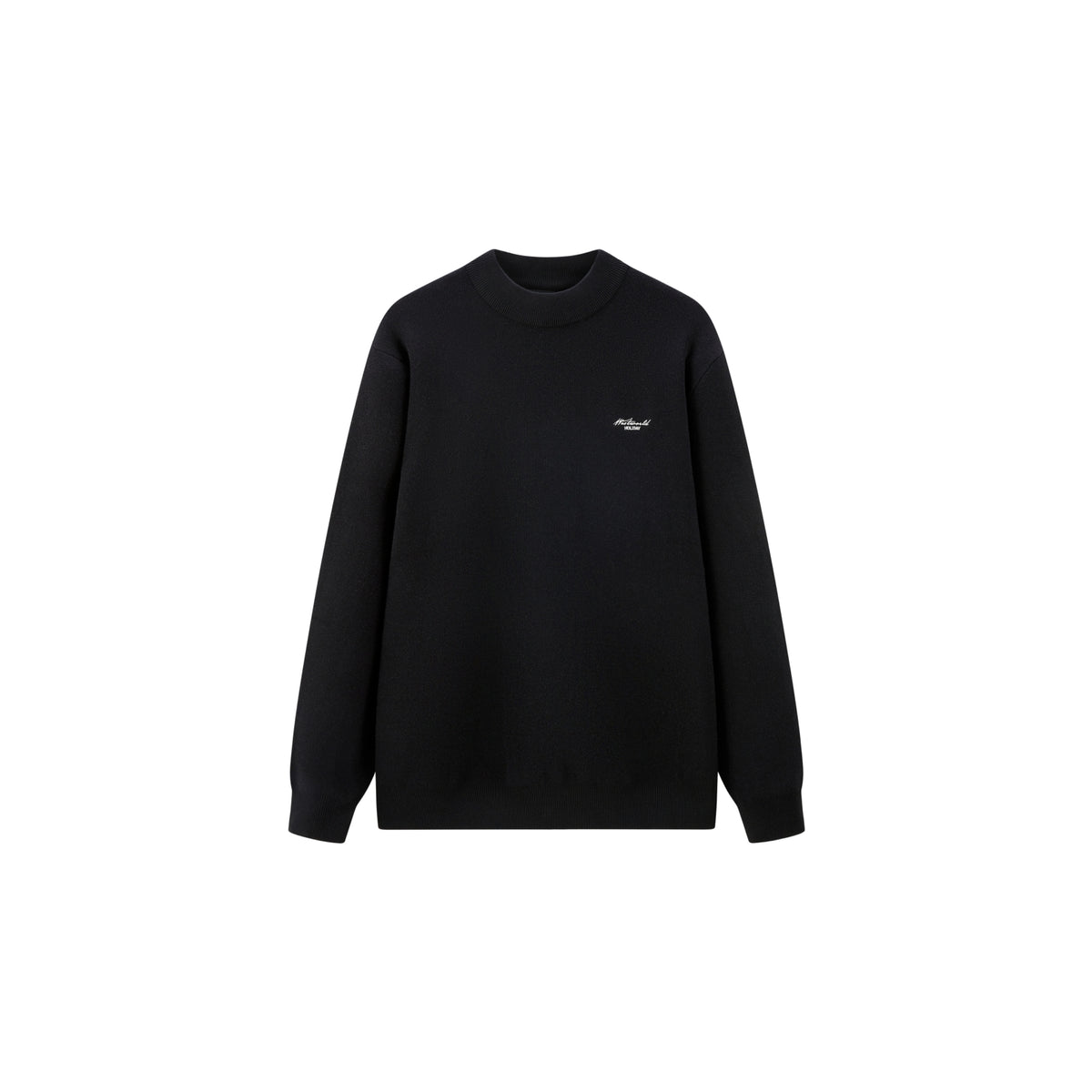 Men's Mock Neck Embroideried Letter Pullover