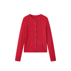 Women's Slim-Fit Cable-Knit Cardigan