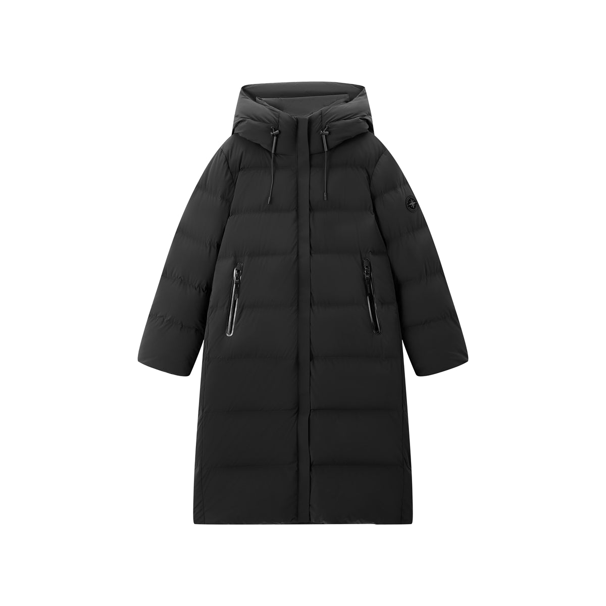 Women's Long Down Coat with Back Print