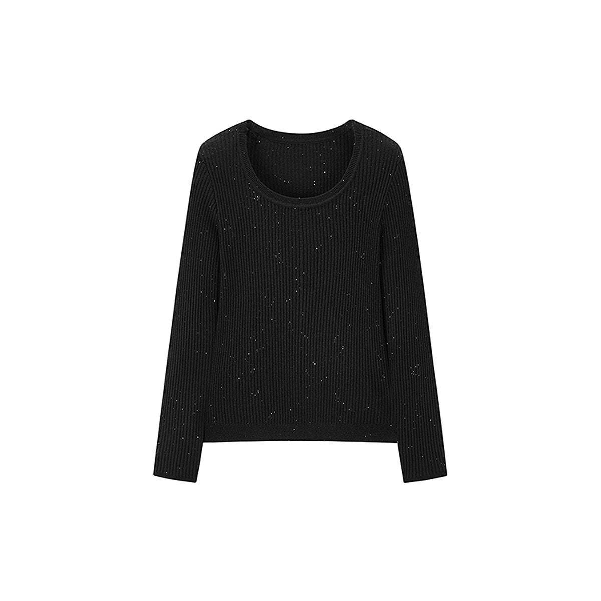 Women's Sequined Round Neck Knit Pullover