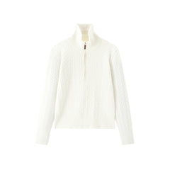 Women's Short Cable-Knit Half-Zip Sweater