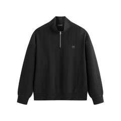 Men's Cable-Textured Half-Zip Sweatshirt