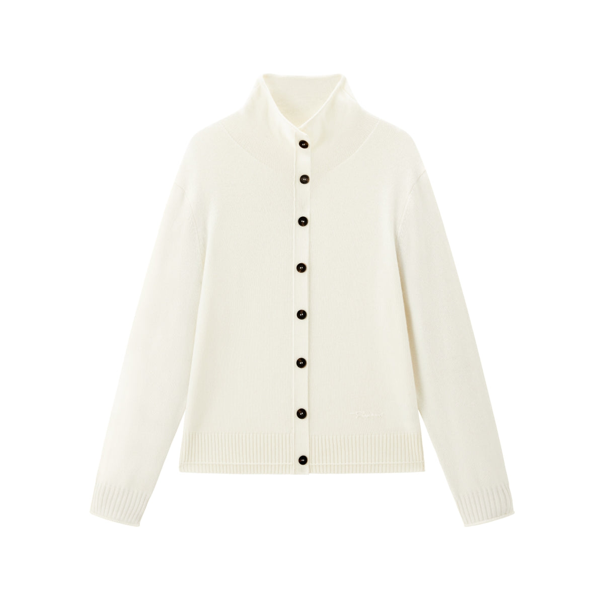 Women's Wool-Cashmere Blend Mock-Neck Cardigan