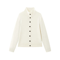 Women's Wool-Cashmere Blend Mock-Neck Cardigan