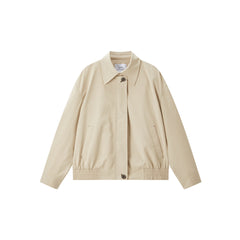 Women's Cropped Straight Jacket with Elastic Hem