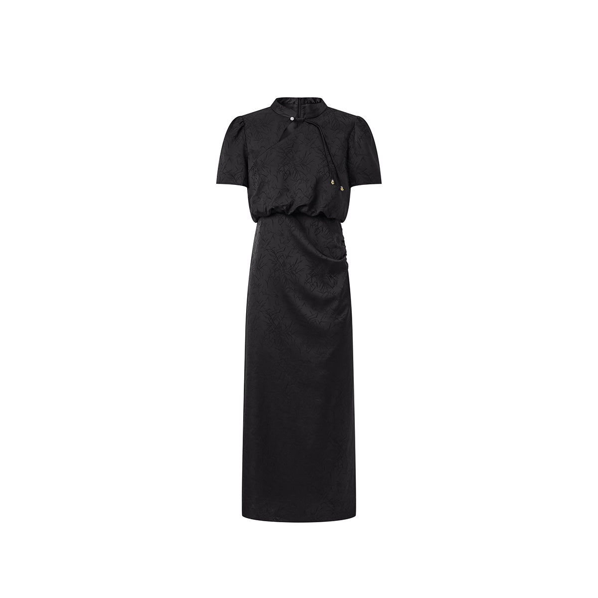 Women's  Chinese-Style Satin Jacquard Midi Dress