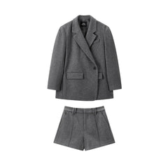 Women's Oversized Wool-Blend Suit Set
