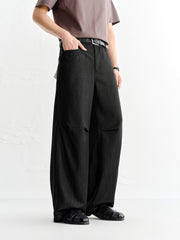 Men's Black Wide-Leg Denim Pants
