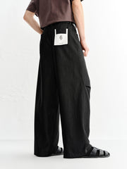 Men's Black Wide-Leg Denim Pants