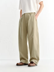 Men's Basic Cotton Wide-Leg Casual Pants