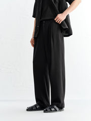 Men's Basic Textured Straight-Leg Pants