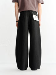 Men's Black Wide-Leg Denim Pants
