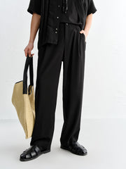 Men's Basic Textured Straight-Leg Pants