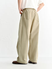 Men's Basic Cotton Wide-Leg Casual Pants