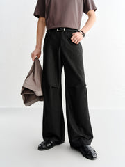 Men's Black Wide-Leg Denim Pants