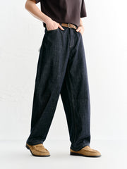 Men's Vintage Jeans with Contrast Topstitching