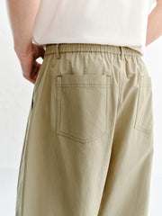 Men's Basic Cotton Wide-Leg Casual Pants