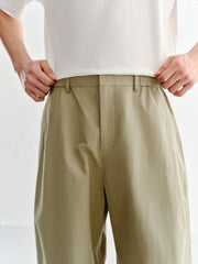 Men's Basic Cotton Wide-Leg Casual Pants