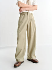Men's Basic Cotton Wide-Leg Casual Pants