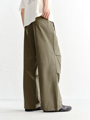 Men's Pleated Wide-Leg Cargo Pants
