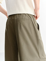 Men's Pleated Wide-Leg Cargo Pants