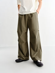 Men's Pleated Wide-Leg Cargo Pants