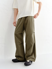 Men's Pleated Wide-Leg Cargo Pants
