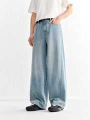 Men's Lightweight Washed Straight-Leg Jeans