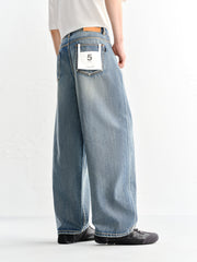 Men's Cotton Washed Straight-Leg Jeans