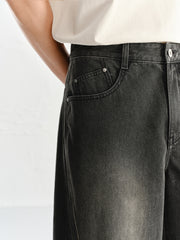 Men's Gradient Washed Wide-Leg Jeans